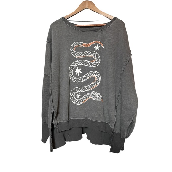 New Free People Graphic Camden Snake New Without Tags Oversized Medium - Picture 2 of 4